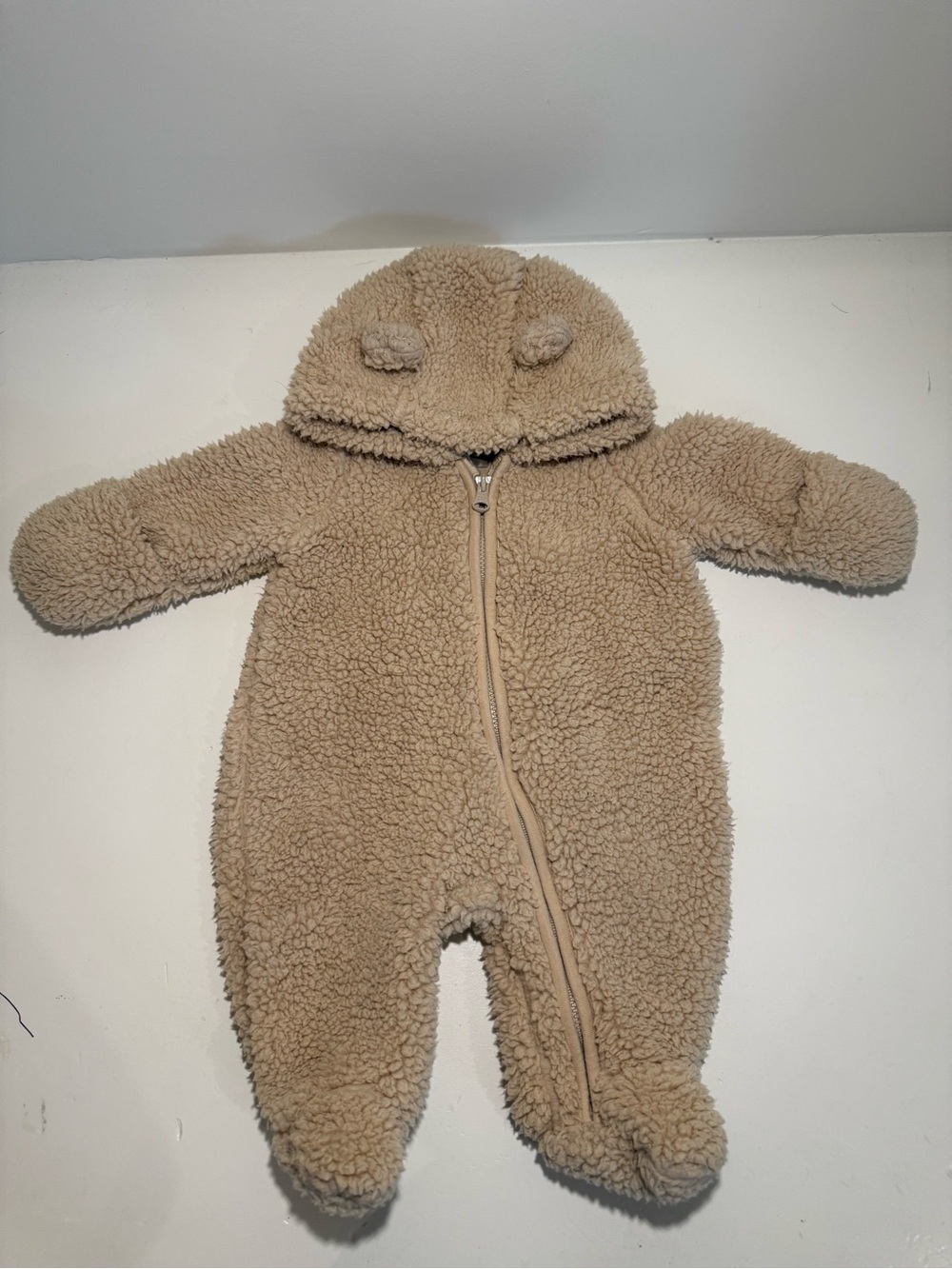 Baby Gap Sherpa Bear Bunting Suit | Cozy Hooded One-Piece Snowsuit | Newborn
